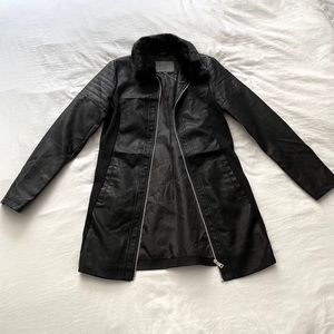 longline faux leather jacket